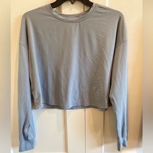 Lululemon abrasion-resistant training long sleeve, light blue, size 6